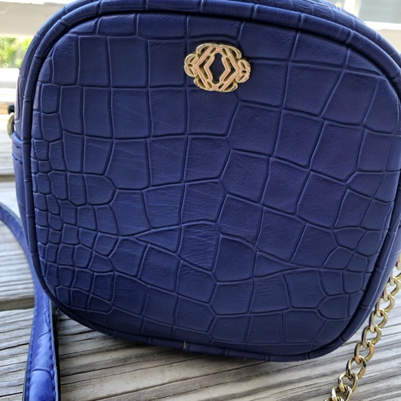 Kate Landry Handbags - Kate Landry purple faux alligator crossbody gold